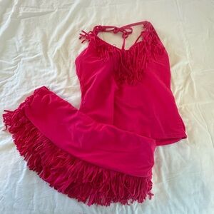 Fringe Pink Two-Piece Swim set